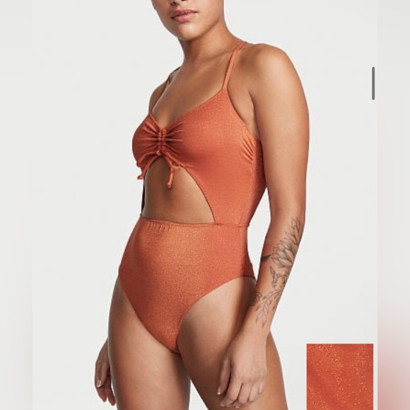 Victoria's Secret Other - 🔥FINAL PRICE 🔥VICTORIA SECRET 🧡 Ruched Shine Cutout One-PieceSwimsuit